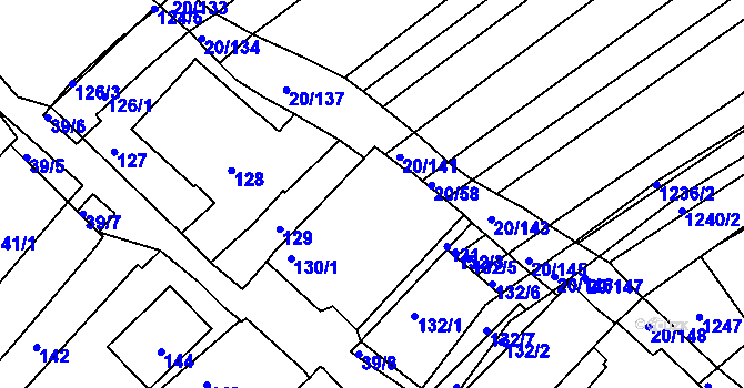 Parcela st. 130/3 v KÚ Starý Poddvorov, Katastrální mapa