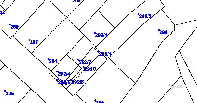 Parcela st. 290/1 v KÚ Starý Poddvorov, Katastrální mapa