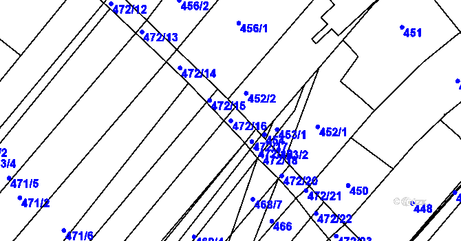 Parcela st. 472/16 v KÚ Starý Poddvorov, Katastrální mapa