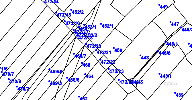 Parcela st. 472/21 v KÚ Starý Poddvorov, Katastrální mapa