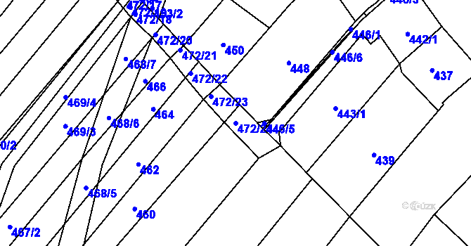 Parcela st. 472/24 v KÚ Starý Poddvorov, Katastrální mapa