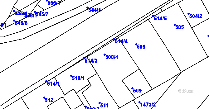 Parcela st. 508/4 v KÚ Starý Poddvorov, Katastrální mapa
