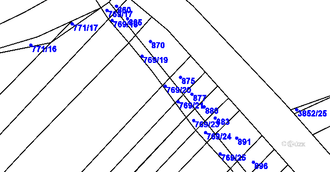 Parcela st. 769/20 v KÚ Starý Poddvorov, Katastrální mapa
