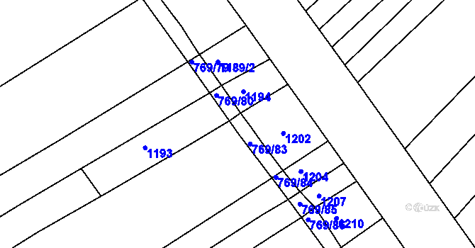 Parcela st. 769/81 v KÚ Starý Poddvorov, Katastrální mapa
