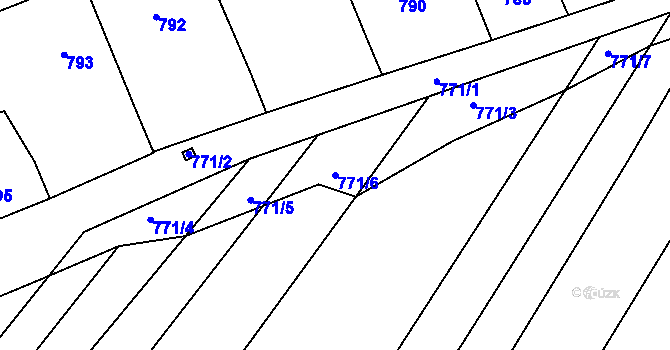 Parcela st. 771/6 v KÚ Starý Poddvorov, Katastrální mapa