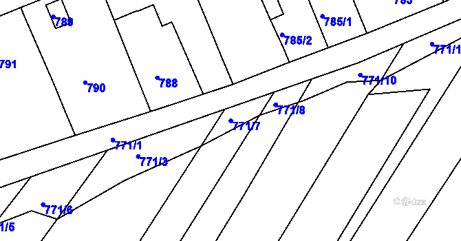 Parcela st. 771/7 v KÚ Starý Poddvorov, Katastrální mapa