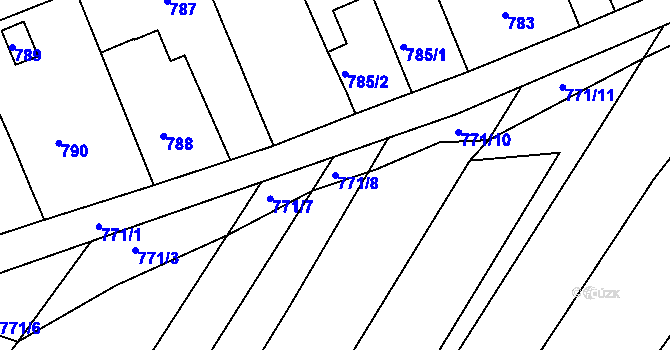 Parcela st. 771/8 v KÚ Starý Poddvorov, Katastrální mapa