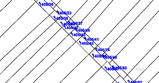 Parcela st. 1405/45 v KÚ Starý Poddvorov, Katastrální mapa