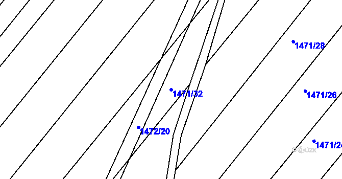 Parcela st. 1471/32 v KÚ Starý Poddvorov, Katastrální mapa