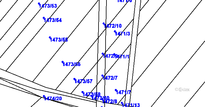 Parcela st. 1472/9 v KÚ Starý Poddvorov, Katastrální mapa
