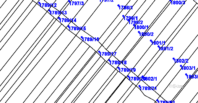 Parcela st. 1789/17 v KÚ Starý Poddvorov, Katastrální mapa