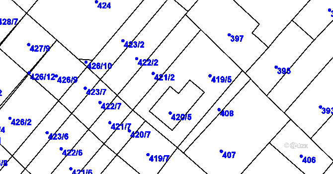 Parcela st. 420/5 v KÚ Starý Poddvorov, Katastrální mapa