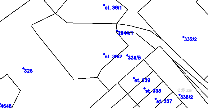 Parcela st. 39/2 v KÚ Starý Rokytník, Katastrální mapa