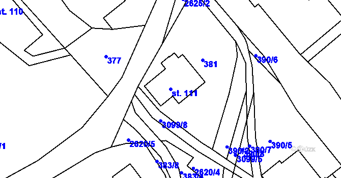 Parcela st. 111 v KÚ Starý Rokytník, Katastrální mapa