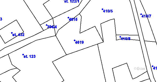 Parcela st. 122/2 v KÚ Starý Rokytník, Katastrální mapa