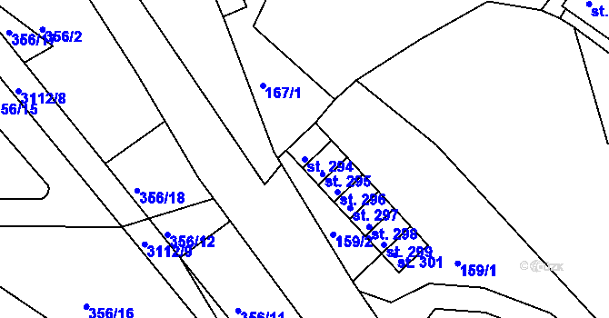 Parcela st. 294 v KÚ Starý Rokytník, Katastrální mapa