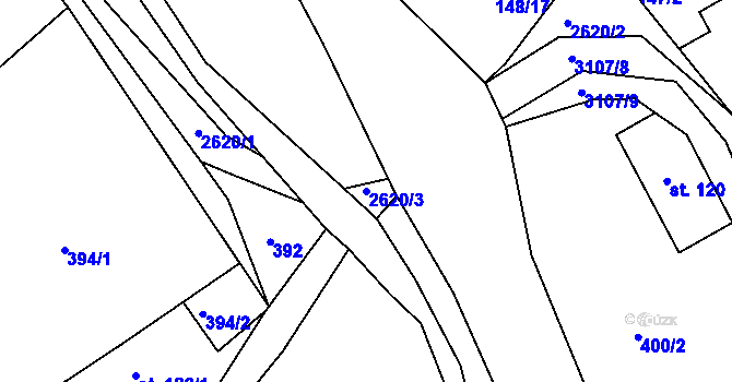 Parcela st. 2620/3 v KÚ Starý Rokytník, Katastrální mapa