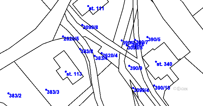 Parcela st. 2620/4 v KÚ Starý Rokytník, Katastrální mapa