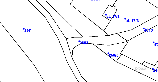 Parcela st. 2653 v KÚ Starý Rokytník, Katastrální mapa