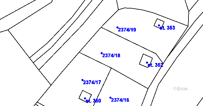 Parcela st. 2374/18 v KÚ Starý Rokytník, Katastrální mapa