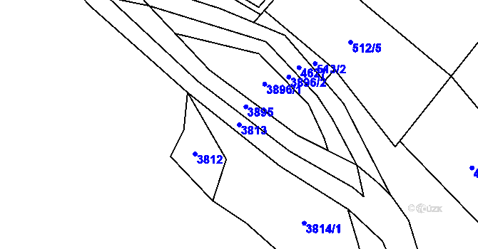 Parcela st. 3813 v KÚ Starý Rokytník, Katastrální mapa