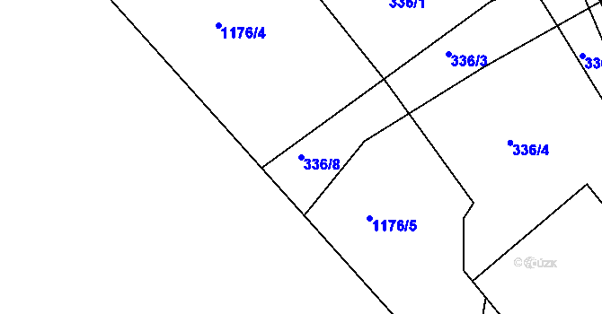 Parcela st. 336/8 v KÚ Starý Rokytník, Katastrální mapa