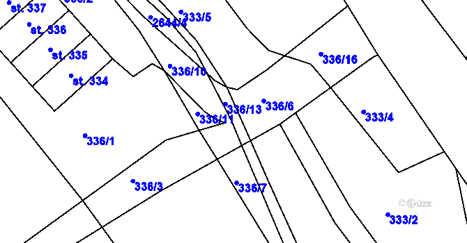 Parcela st. 336/12 v KÚ Starý Rokytník, Katastrální mapa