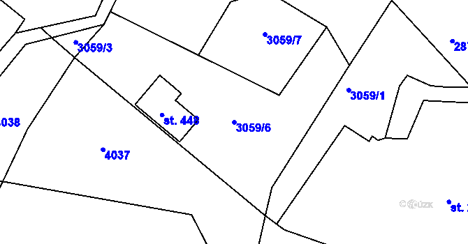 Parcela st. 3059/6 v KÚ Starý Rokytník, Katastrální mapa