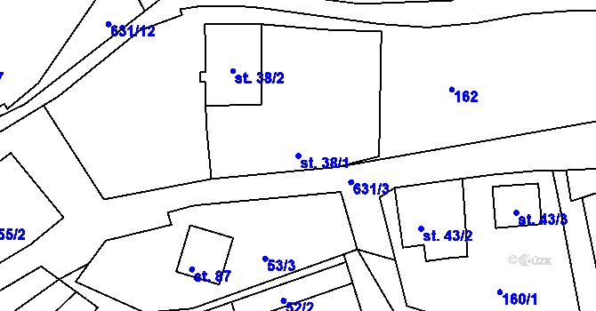 Parcela st. 38/1 v KÚ Starý Svojanov, Katastrální mapa