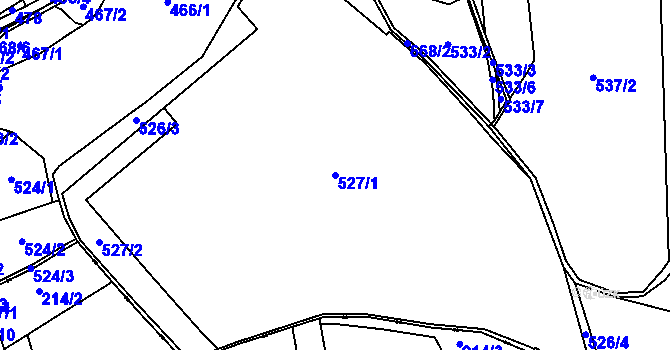 Parcela st. 527/1 v KÚ Starý Svojanov, Katastrální mapa