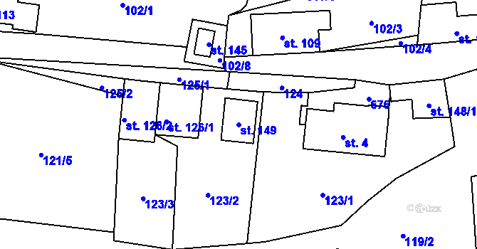 Parcela st. 149 v KÚ Starý Svojanov, Katastrální mapa