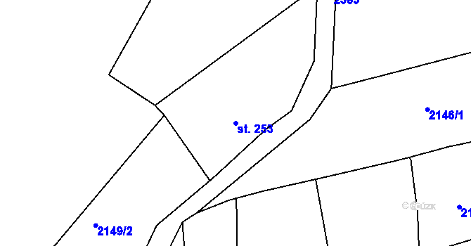Parcela st. 253 v KÚ Malý Šachov, Katastrální mapa