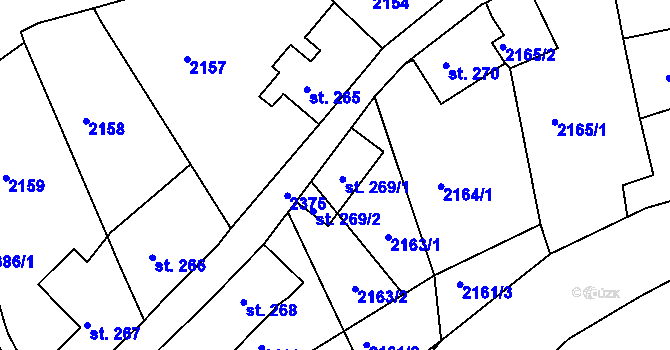 Parcela st. 269 v KÚ Malý Šachov, Katastrální mapa