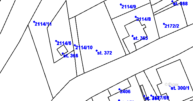 Parcela st. 372 v KÚ Malý Šachov, Katastrální mapa