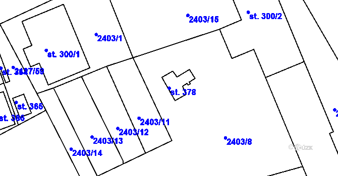 Parcela st. 378 v KÚ Malý Šachov, Katastrální mapa