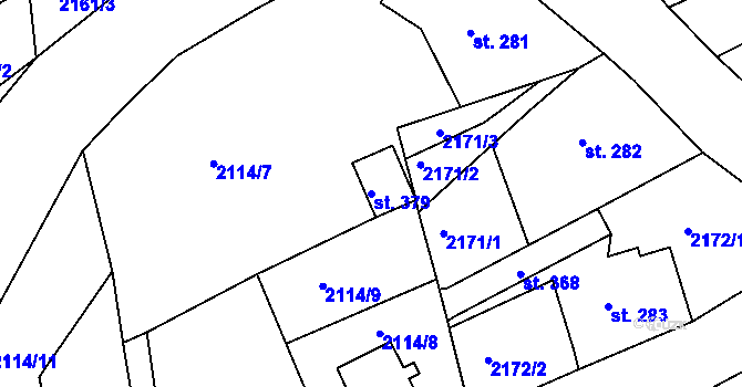 Parcela st. 379 v KÚ Malý Šachov, Katastrální mapa