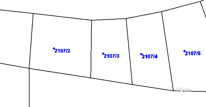 Parcela st. 2107/3 v KÚ Malý Šachov, Katastrální mapa