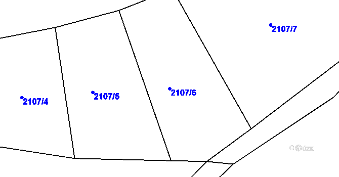 Parcela st. 2107/6 v KÚ Malý Šachov, Katastrální mapa