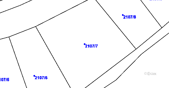 Parcela st. 2107/7 v KÚ Malý Šachov, Katastrální mapa
