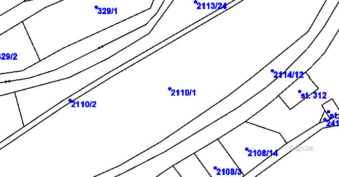 Parcela st. 2110/1 v KÚ Malý Šachov, Katastrální mapa