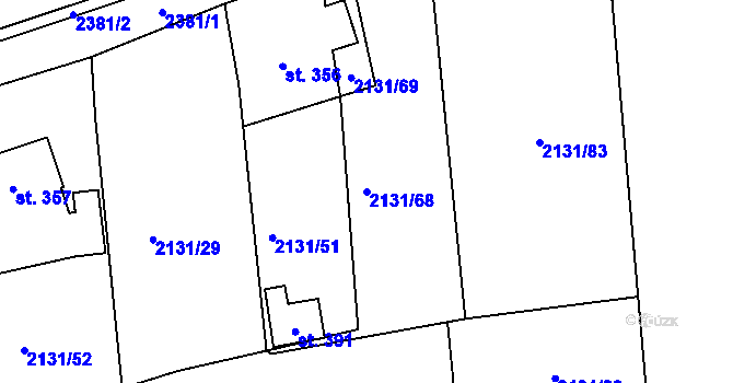 Parcela st. 2131/68 v KÚ Malý Šachov, Katastrální mapa