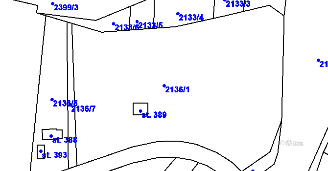 Parcela st. 2136/1 v KÚ Malý Šachov, Katastrální mapa