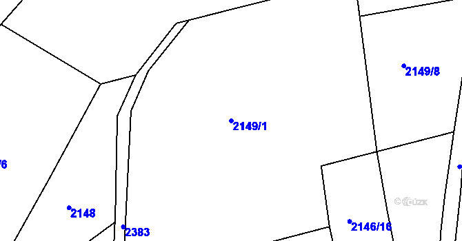 Parcela st. 2149/1 v KÚ Malý Šachov, Katastrální mapa