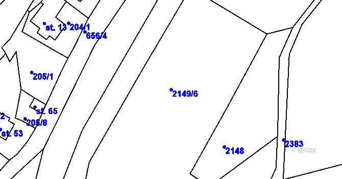 Parcela st. 2149/6 v KÚ Malý Šachov, Katastrální mapa