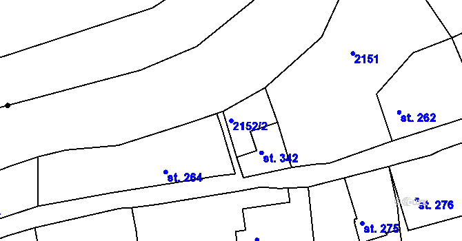 Parcela st. 2152/2 v KÚ Malý Šachov, Katastrální mapa