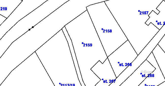 Parcela st. 2159 v KÚ Malý Šachov, Katastrální mapa