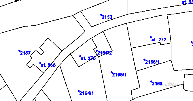 Parcela st. 2165/2 v KÚ Malý Šachov, Katastrální mapa