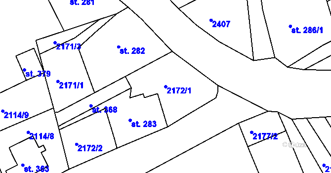 Parcela st. 2172/1 v KÚ Malý Šachov, Katastrální mapa