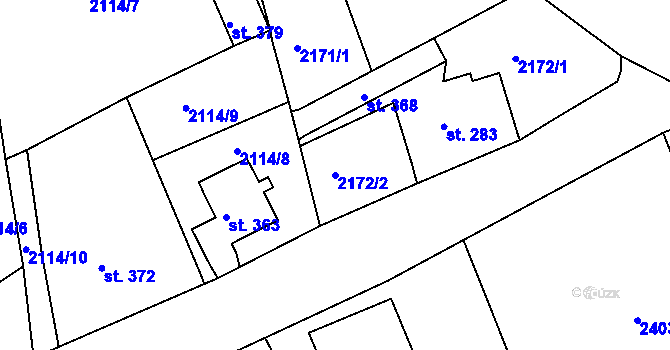 Parcela st. 2172/2 v KÚ Malý Šachov, Katastrální mapa
