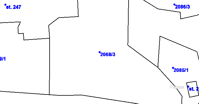 Parcela st. 2068/3 v KÚ Malý Šachov, Katastrální mapa